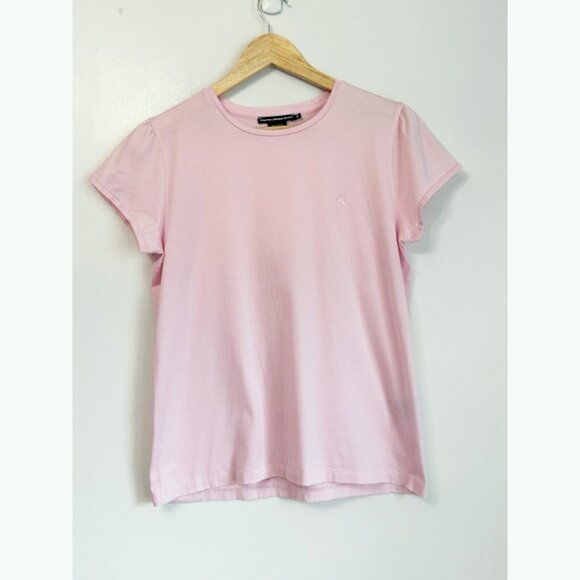 VTG RALPH LAUREN SPORT Y2K Pony Logo Shirt Women Size XL Pink Soft Girl Tennis - Picture 1 of 7